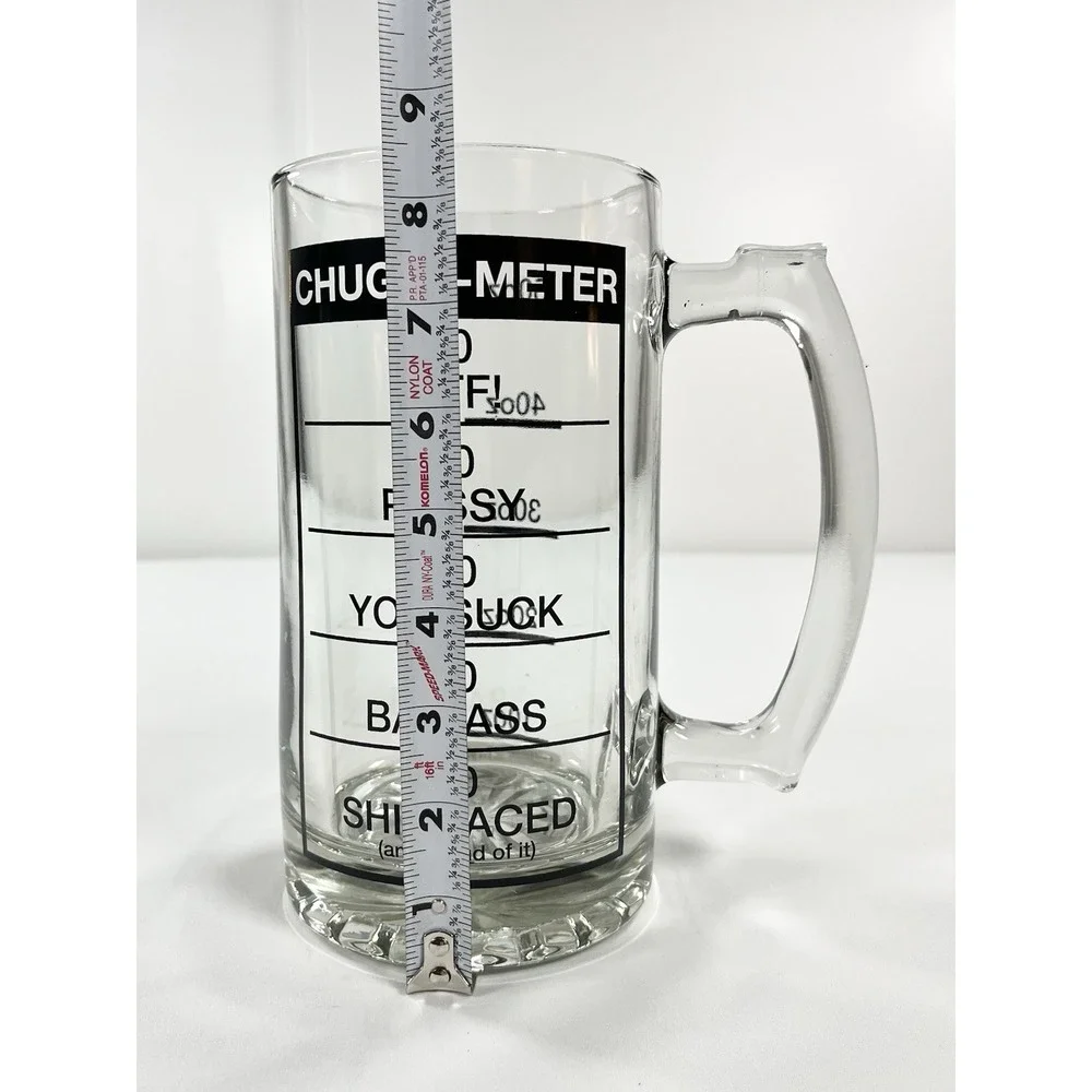NWT Vintage Spencer's Chug-O-Meter 60oz Beer Stein Glass Novelty‎ Tankard Mug
